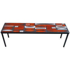 Coffee Table Signed Roger Capron, circa 1950