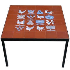 Coffee Table with Roger Capron Tiles, circa 1950