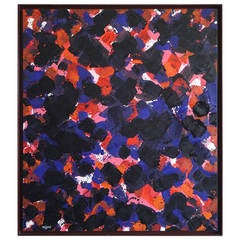 Large Abstract Painting by Jean Megard, circa 1980