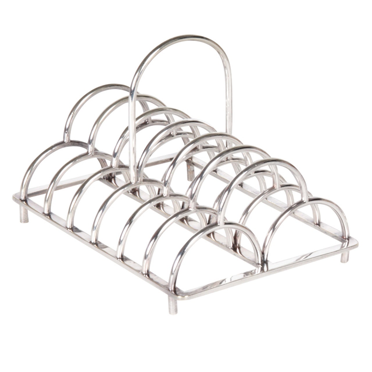 Christopher Dresser / James Dixon “Triple Arch” round handle toast rack c.1881 For Sale