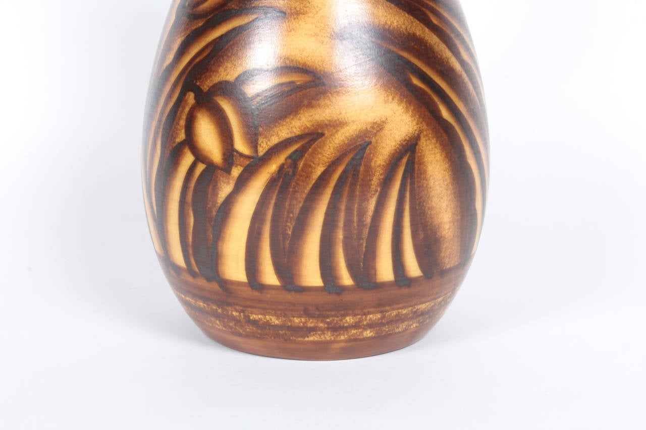 Belgian Charles Catteau for Boch Freres Keramis Belgium Glazed Pottery Vase, circa 1930 For Sale