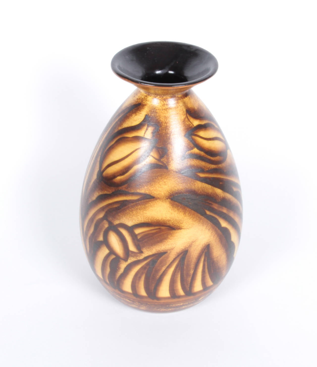 Charles Catteau for Boch Freres Keramis Belgium Glazed Pottery Vase, circa 1930 In Excellent Condition For Sale In New York, NY