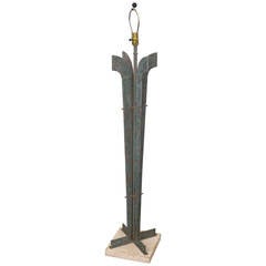 Brutalist French Bronze, Iron and Stone Floor Lamp, 1970s France saturday sale 11