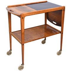 Yngve Erstrom Teak Bar Cart, 1960s, Denmark