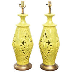 Pair of Vintage Ceramic Lamps, USA 1960s 2