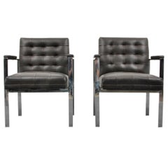 Vintage Beautiful Pair of Milo Baughman Style Armchairs, 1960s, USA