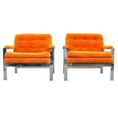 Pair of Lounge Chairs by Milo Baughman, USA, 1970s