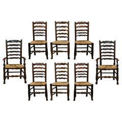 Antique Set of Eight 19th Century Country Dining Chairs