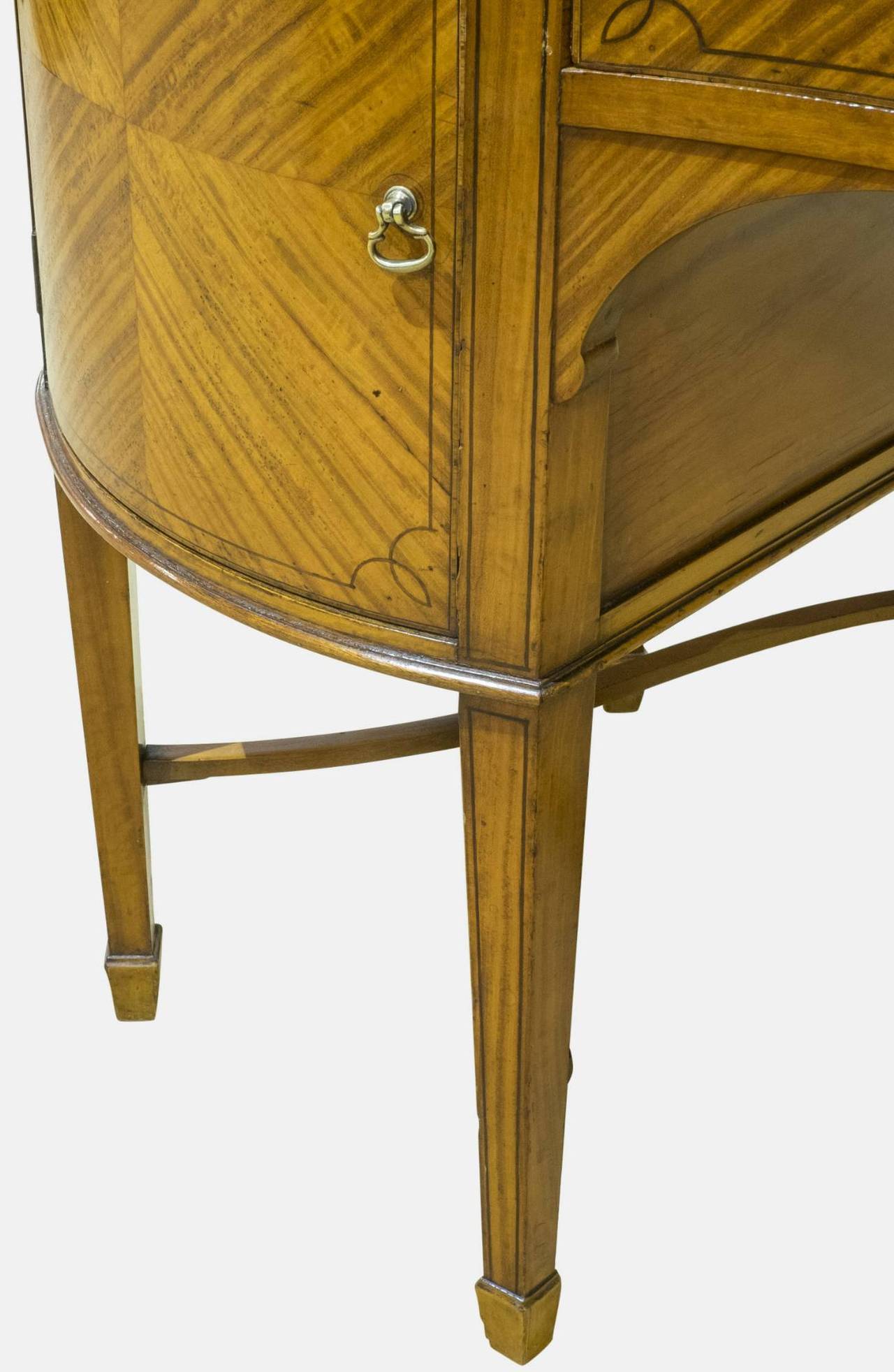 Leather 19th Century Satinwood Kidney-Shaped Writing Desk