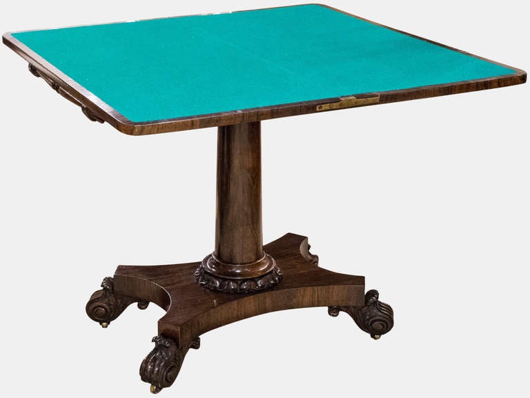 An early 19th Century rosewood card table