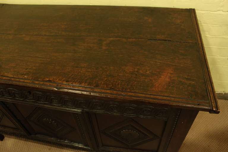 18th Century and Earlier Charles II Oak Coffer