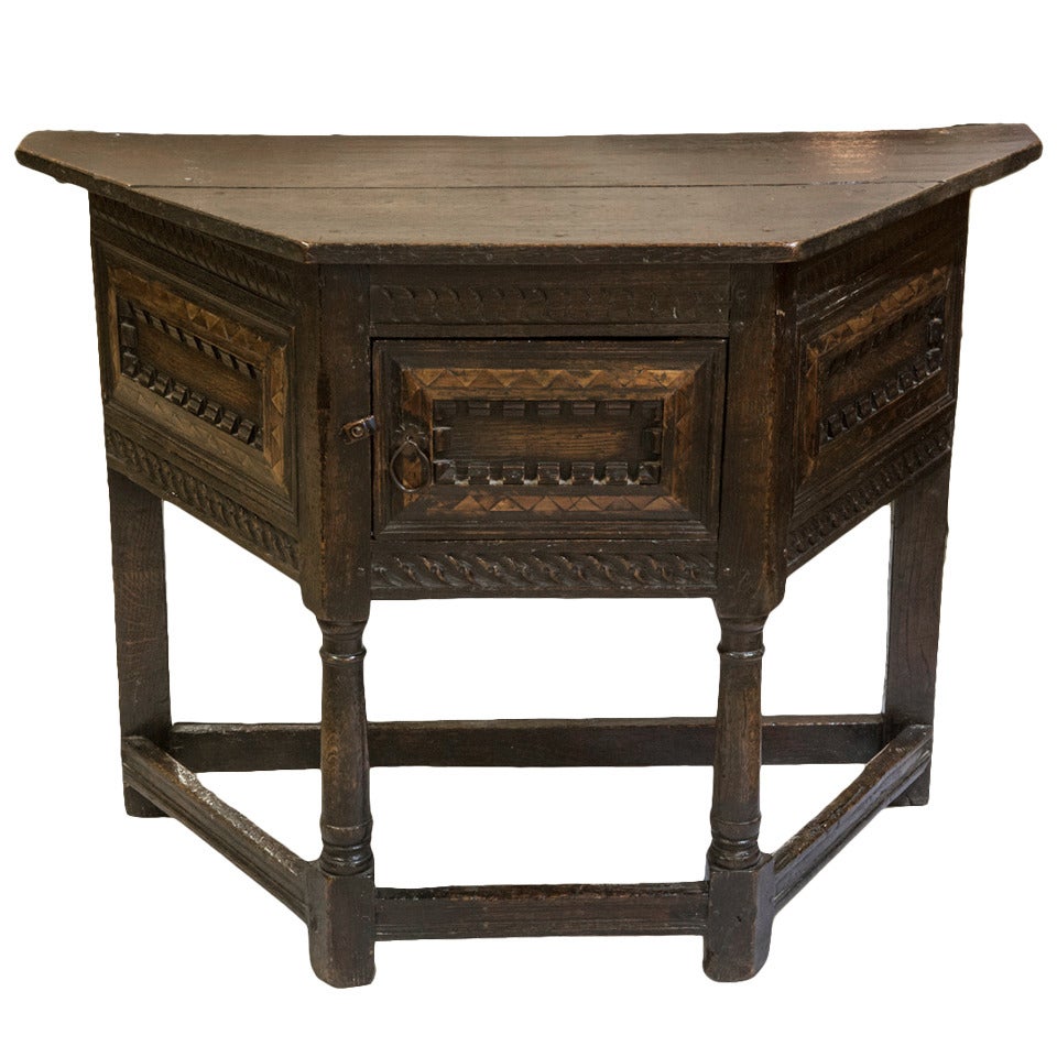 Rare Early English Oak Credence Table