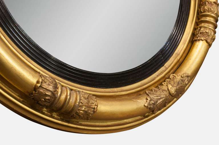 Gilt Regency Convex Bullseye Mirror