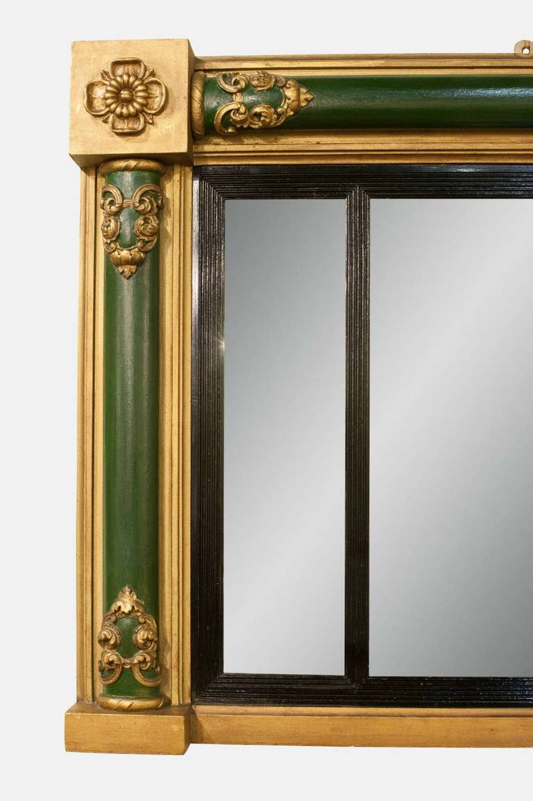 British Regency Triple Plate Overmantel Mirror