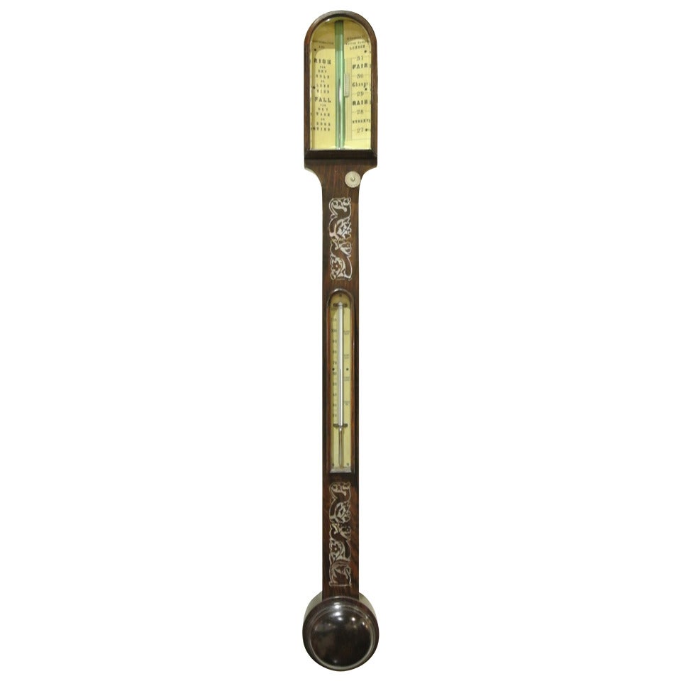 Georgian Rosewood Stick Barometer