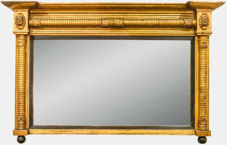 A Regency Giltwood and Gesso Overmantel Mirror