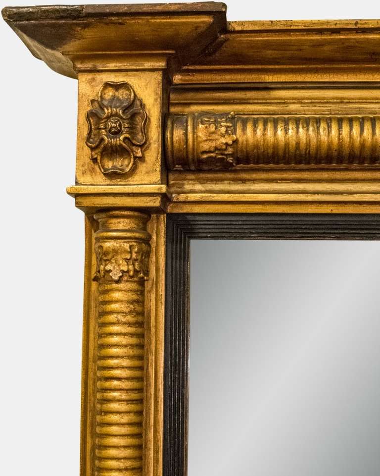 Regency Giltwood and Gesso Overmantel Mirror