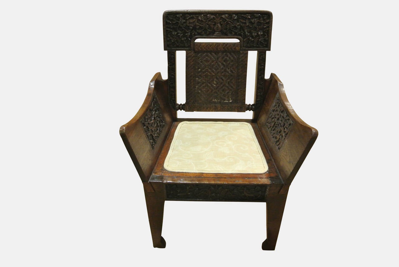 Burmese Pair of 19th Century Anglo-Indian Chairs