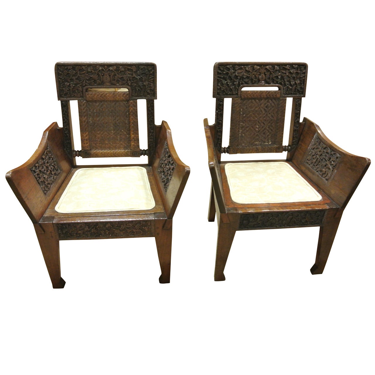 Pair of 19th Century Anglo-Indian Chairs
