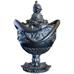 French Patinated Bronze Urn