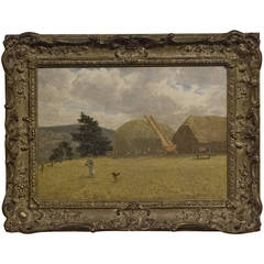 Antique "The Hay Field" by Frank Walton