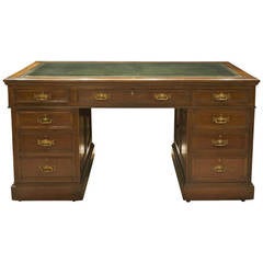 19th Century Twelve-Drawer Mahogany Partners Desk