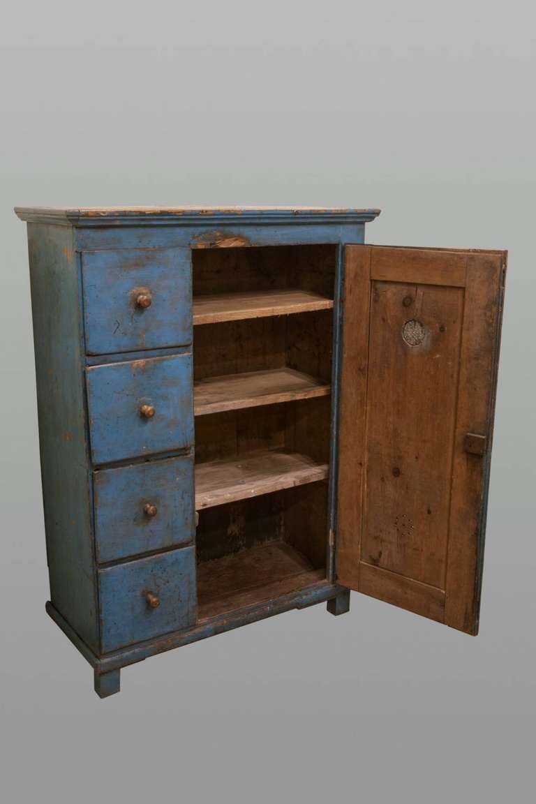 19th Century Early 19th C Painted Scandinavian Cupboard