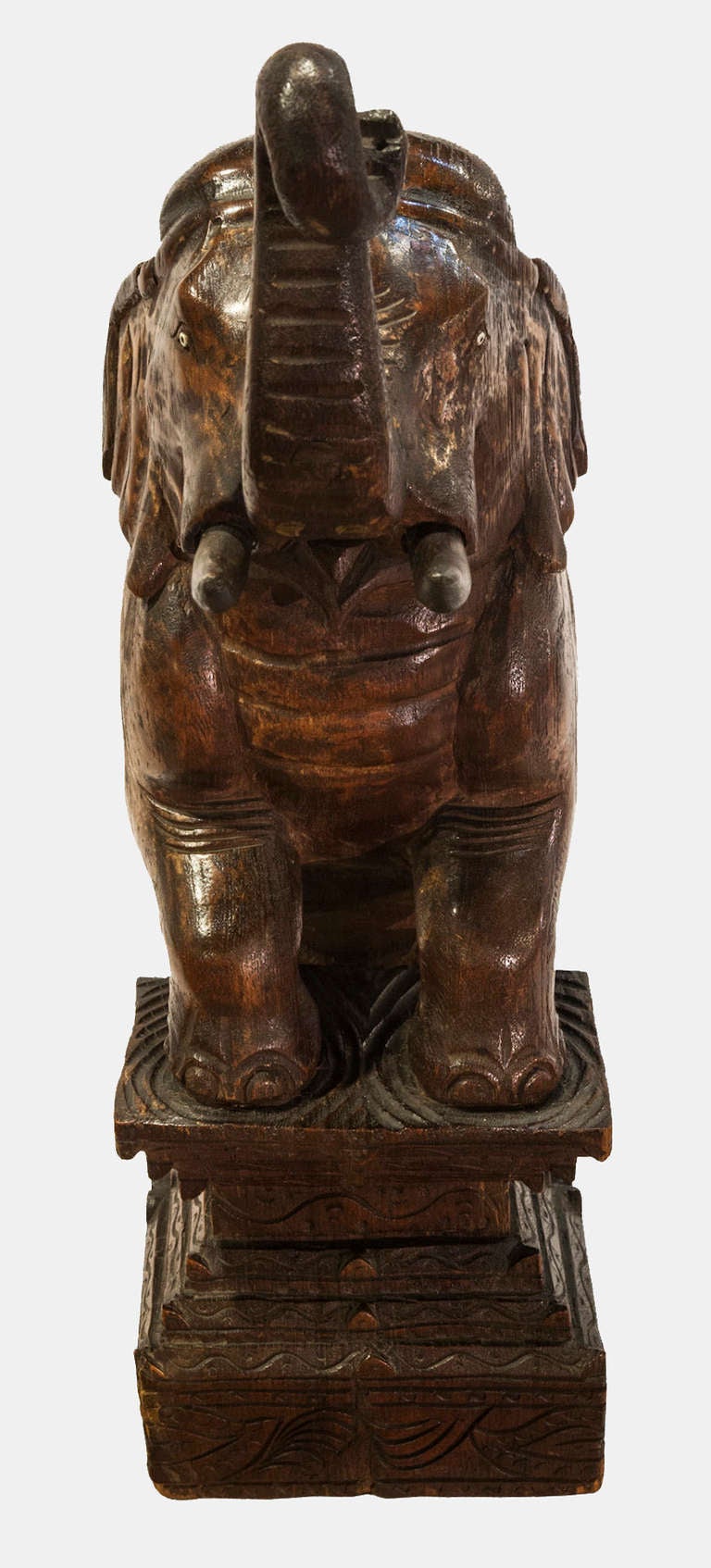 Indonesian Pair Of Carved Elephants