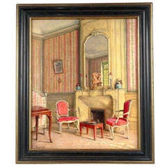 Oil on Canvas Interior Scene Oil on Canvas Interior Scene