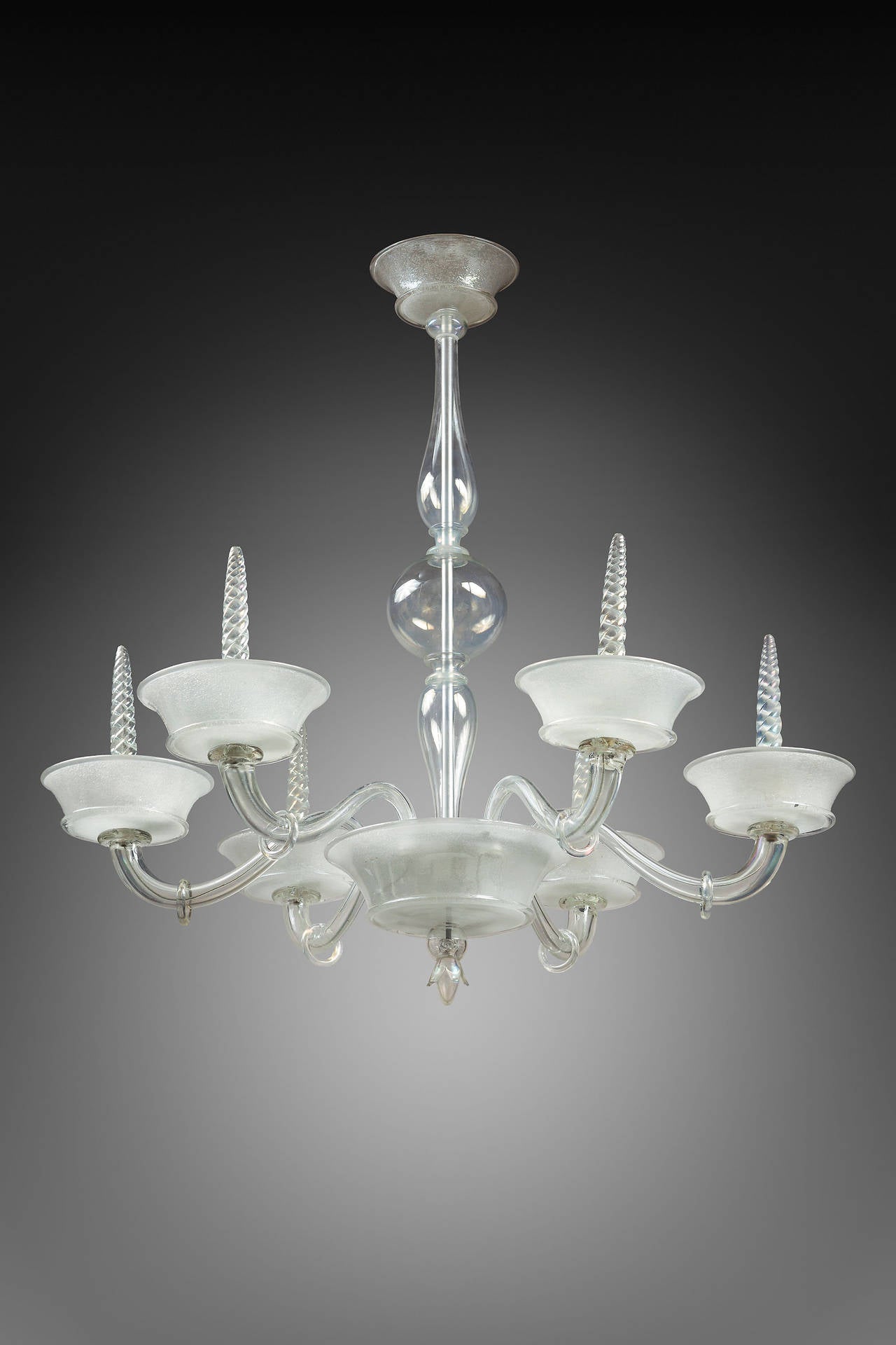 Blown Glass Chandelier by Seguso Vetri d’Arte, Italy circa 1950