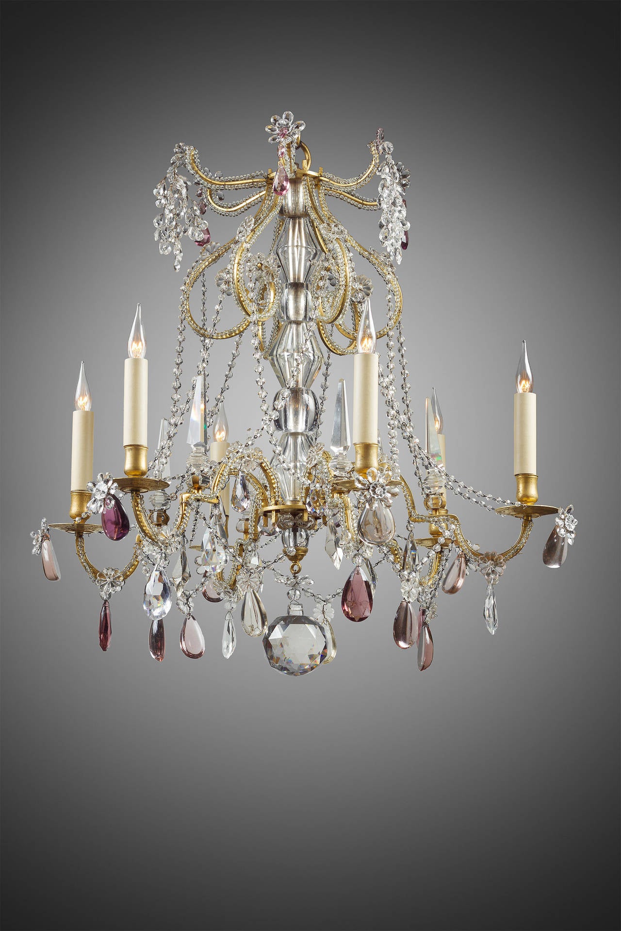 Maison Baguès Gilt Bronze Chandelier, Paris, circa 1940-1950