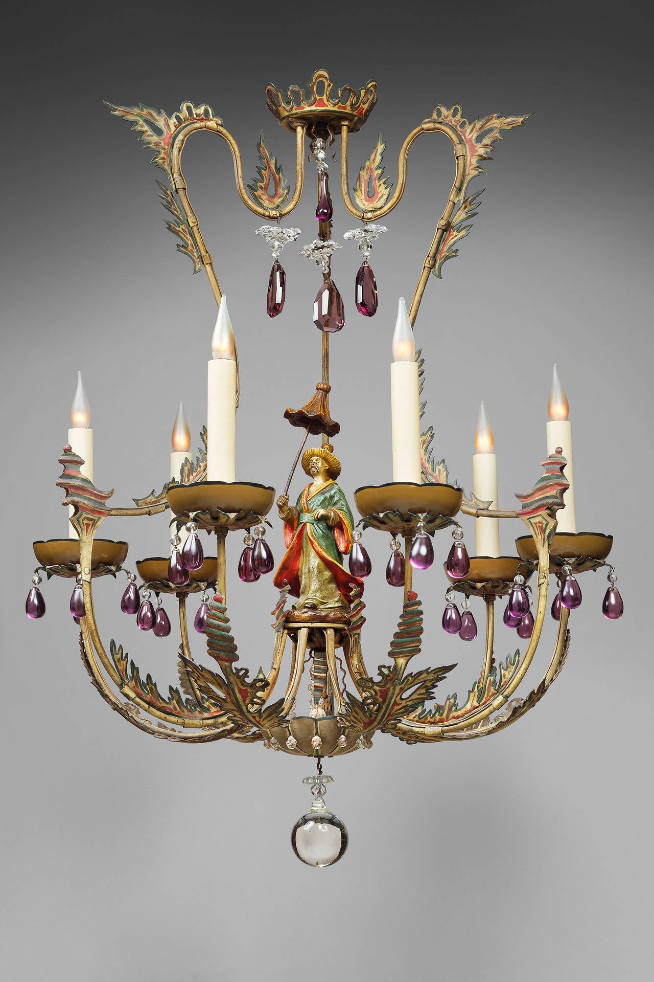 Chandelier Model "au Chinois, " France Early 20th Century