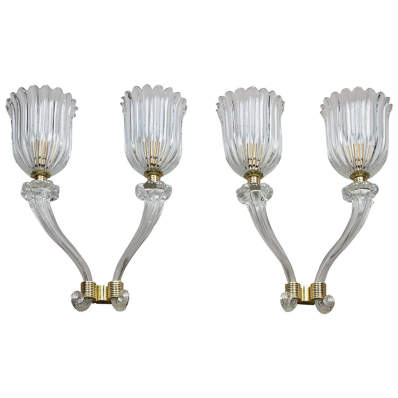 Pair of Sconces by Barovier e Toso, Italy circa 1950 For Sale