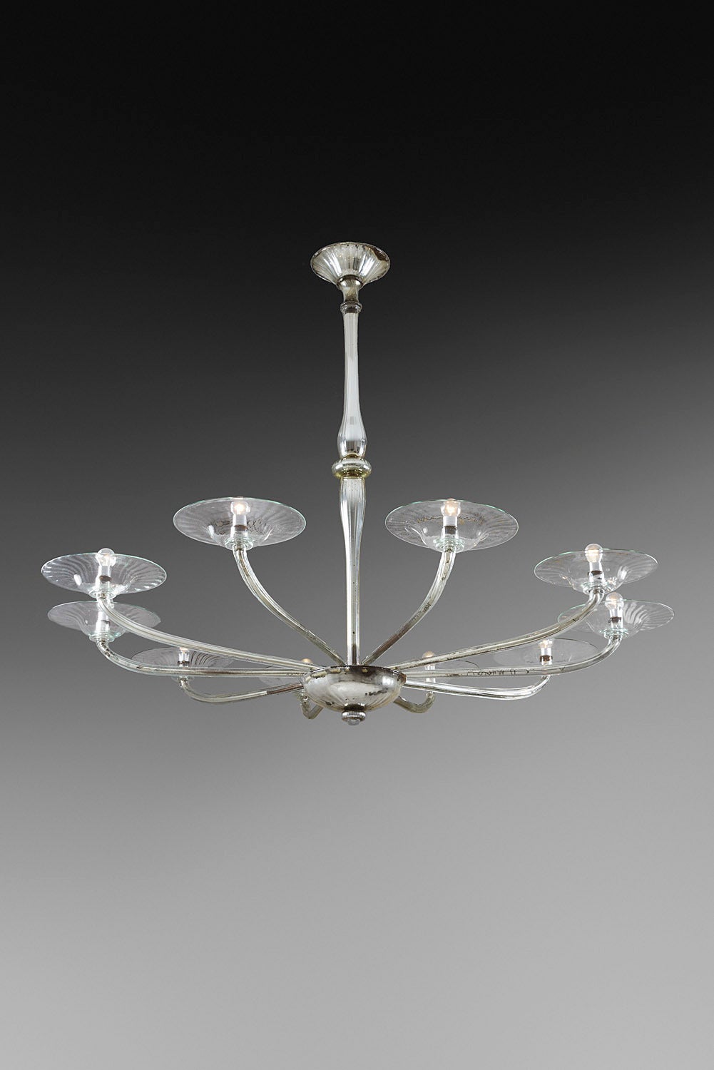 Very large Murano blown glass chandelier. Circa 1940-50 In Good Condition For Sale In St Ouen, FR