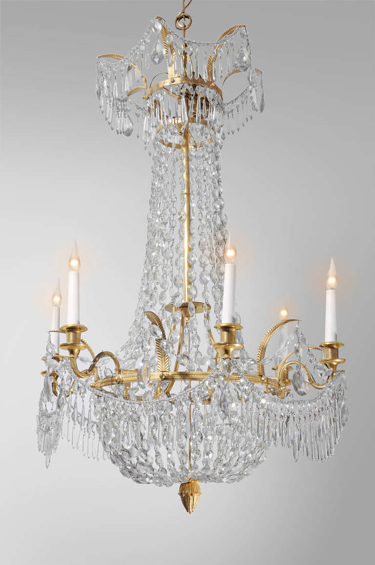 Basket shaped chandelier. France circa 1810