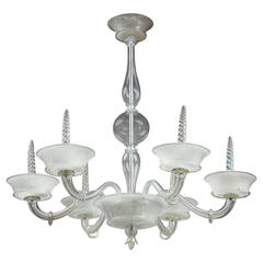 Blown Glass Chandelier by Seguso Vetri d’Arte, Italy circa 1950