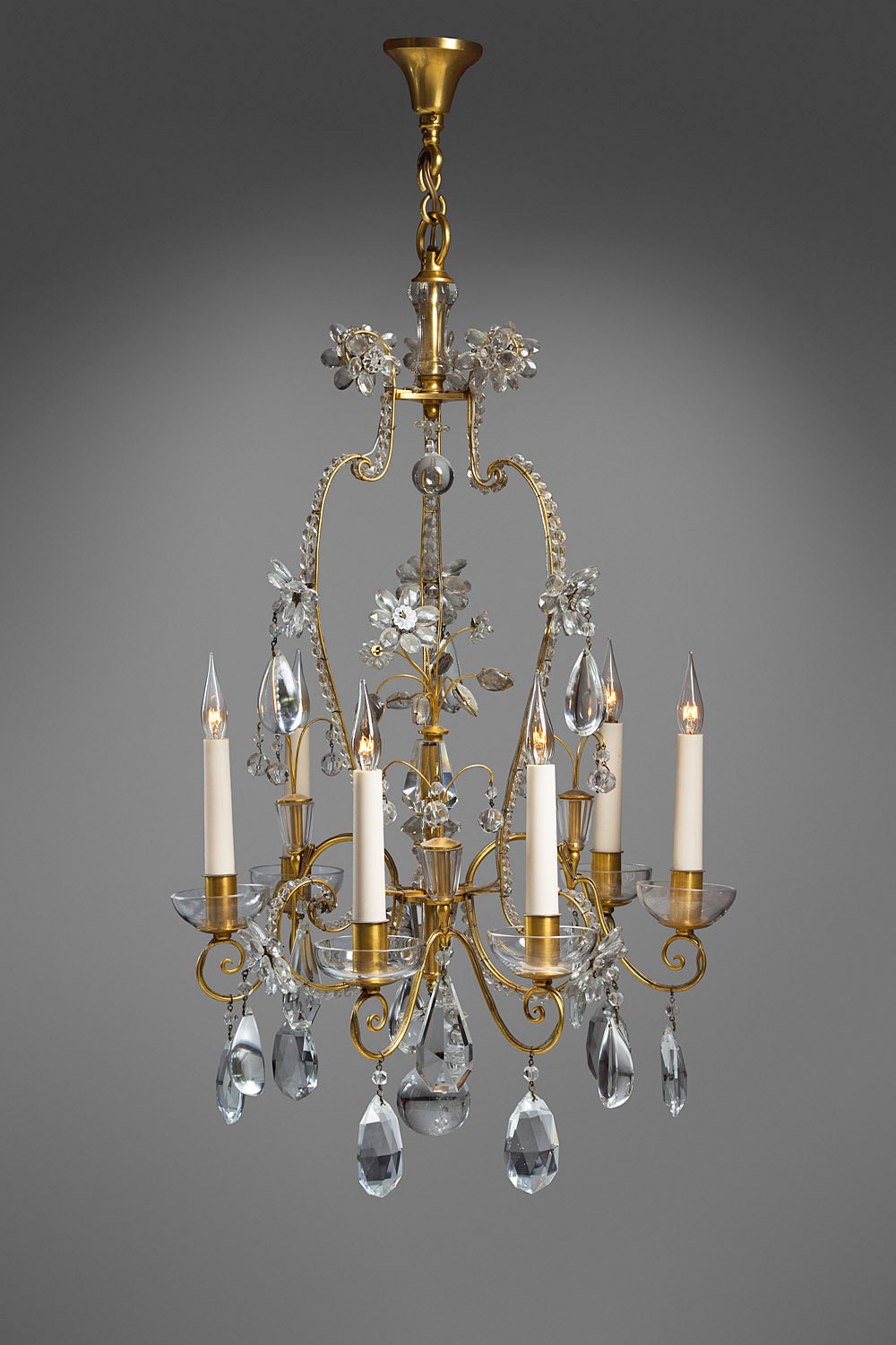 Cage frame chandelier. Maison Baguès. Paris circa 1955-60