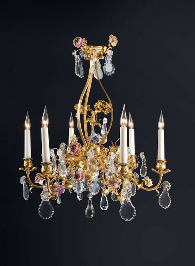 Gilt Bronze and Brass Chandelier For Sale at 1stDibs