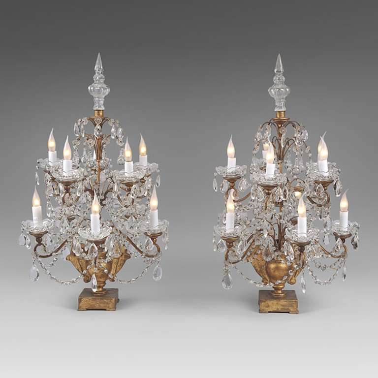 Pair of Giltwood Candelabras, Middle of the 19th Century