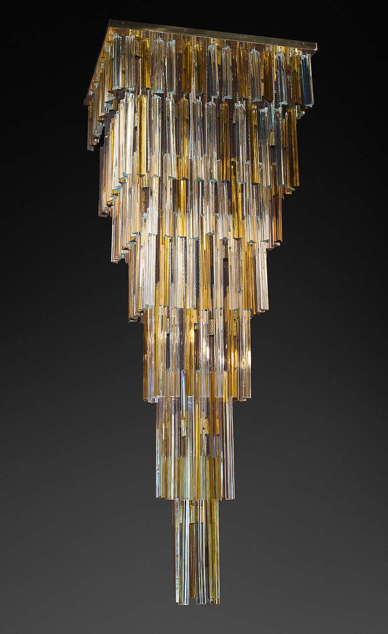 Large Venini Glass Chandelier, Italy, circa 1970