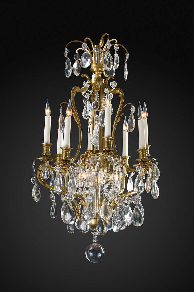 Cage Frame Bronze Chandelier