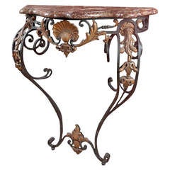 Wrought Iron Console in the Style of Louis XV. France 19th century