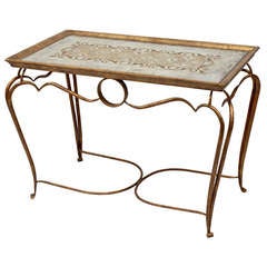 Coffee Table with Reverse Painted Mirror Top