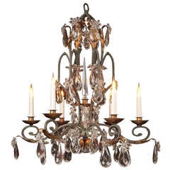 Wrought Iron Chandelier in the Style of Louis XV