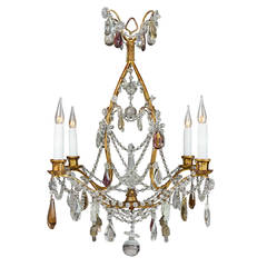 Small cage frame chandelier from the Maison Baguès.  Paris circa 1940
