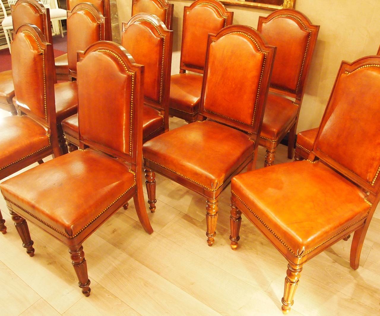 French Nice Set of 12 Dining Chairs, France, circa 1860 For Sale