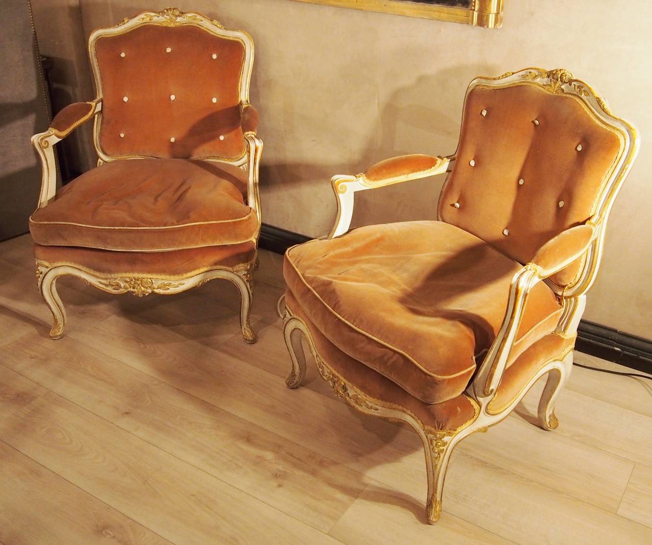 Rare Pair of Low Armchairs, Maison Gouffé, Paris, circa 1950