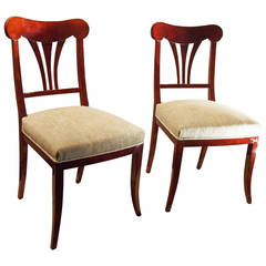 Nice Pair of Mahogany Side Chairs, Vienna circa 1940