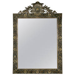 Antique 1870 Nice Bronze Mirror in the Style of Louis XIV