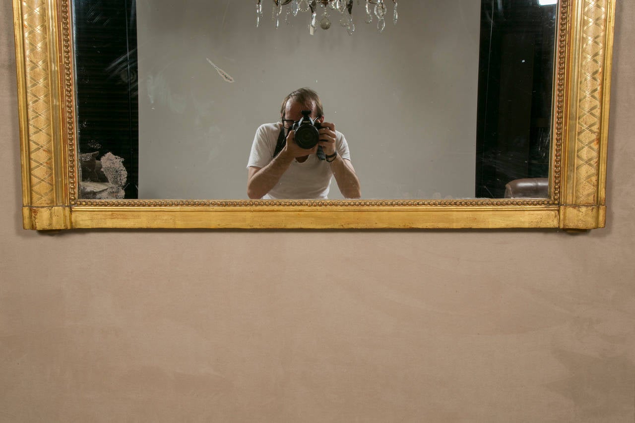 19th Century Large Giltwood over Mantel Mirror